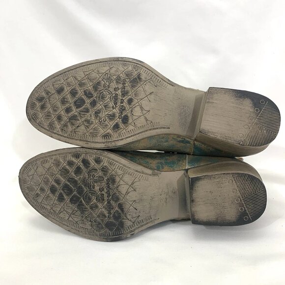 Corral Circle G Womens Sz 8.5 Green Harness Studded Western Cowgirl Ankle Boots - Picture 8 of 9